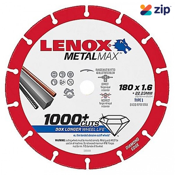 Lenox 1985494 - 180mm MetalMax Metal Cut Off Diamond Wheel Blade