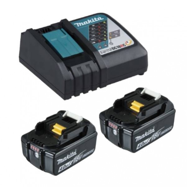 Makita DC18RC+2X4AH - 18V Rapid Charger and 2x 4.0ah BL1840B-L Battery Kit 198497-6