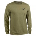 Milwaukee 604GNL - Size L Green Long Sleeve Hybrid Work Tee Safety Equipment