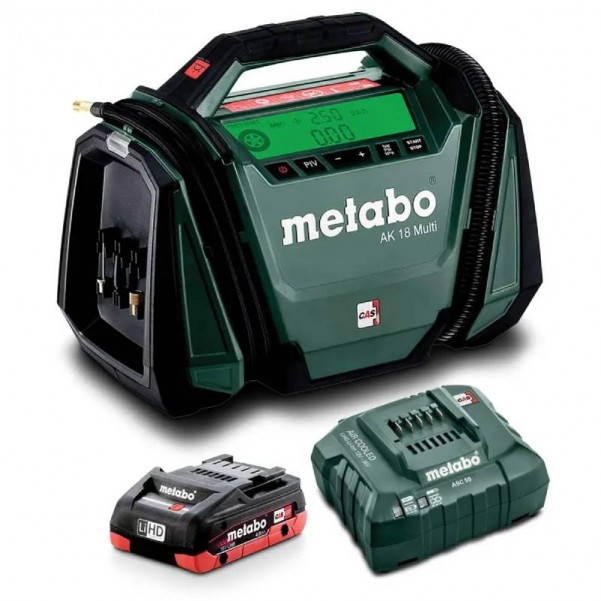 Metabo AK 18 MULTI 1 HD 4.0 K (AU60079400) - 18V 4.0Ah Li-ion Cordless Air Compressor Kit Inflators