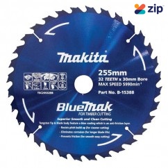 Makita B-15388 - 255mm 32T TCT Bluemak Circular Saw Blade For Wood Cutting