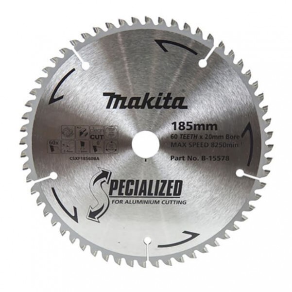Makita B-15578 - 185 x 20mm 60T Specialized Aluminium Saw Blade Saw Blades