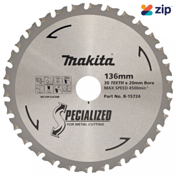 Makita B-15724 - 136 x 20mm 30T TCT Metal Circular Saw Blade
