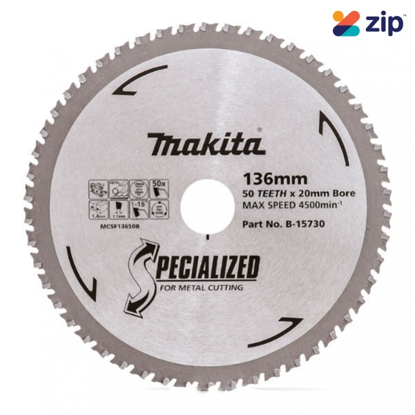Makita B-15730 - 136 X 20mm 50T TCT Circular Saw Blade Specialized for Metal Cutting