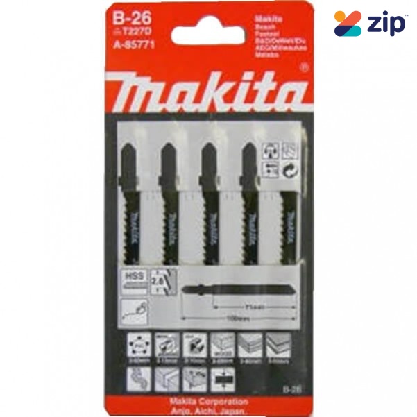 Makita A-85771 - 5pk 70mm 9TPI HCS B-26 Jigsaw Blades T227D