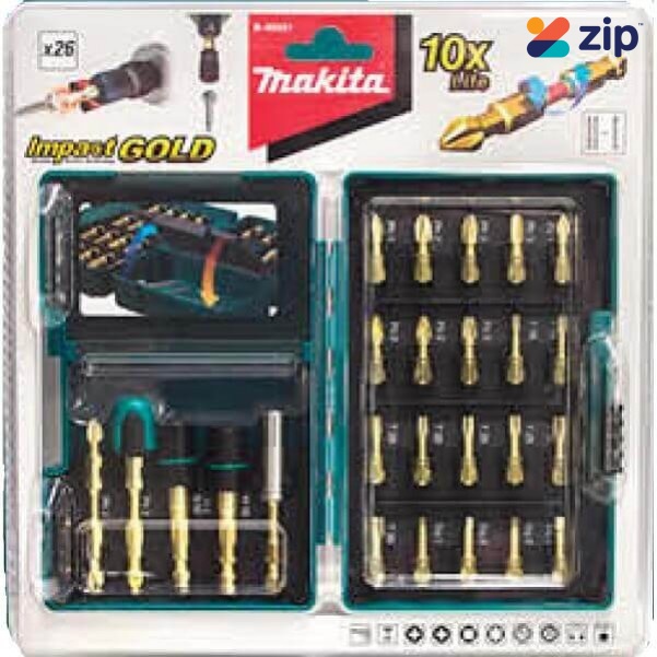 Makita B-49921 - 26PC Gold Torsion Screwdriver Bit Set Makita Accessories