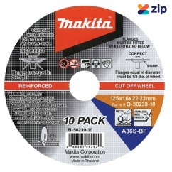 Makita B-50239-10 - 125mm (5") Inox Cut Disc 10-Pack