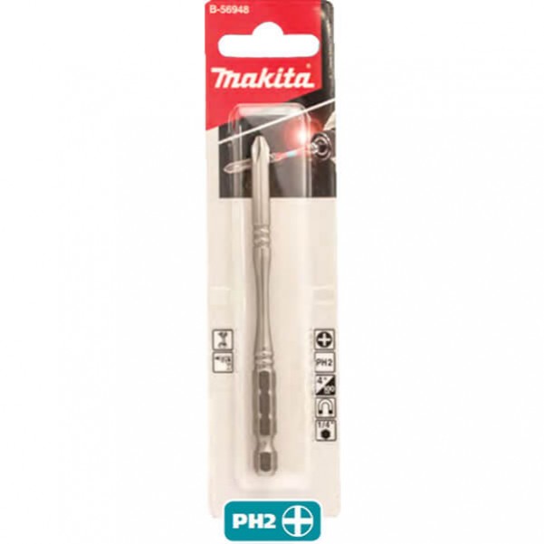Makita B-56948 - PH2 x 100mm Single-Ended Slim Torsion Bit 1PC Makita Accessories