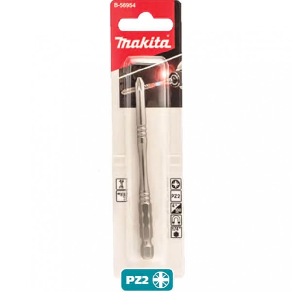 Makita B-56954 - PZ2 x 100mm Single-Ended Slim Torsion Bit 1PC Makita Accessories