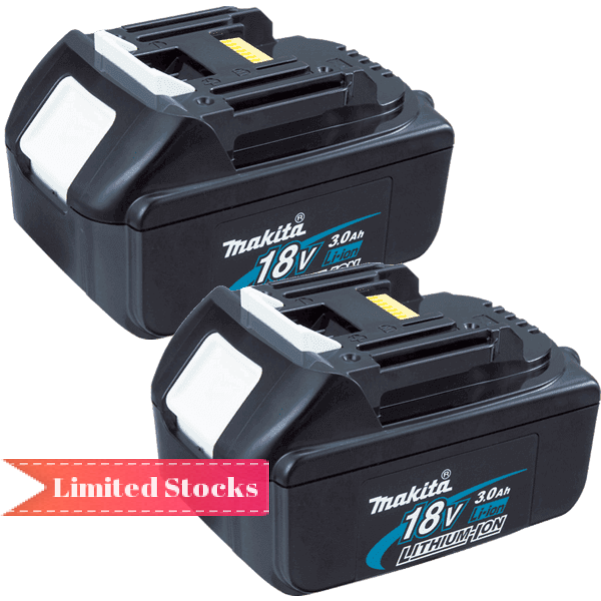 Makita BL1830B-Lx2 18V 3.0Ah Li-ion Battery Twin Pack Batteries & Chargers Makita BL1830B-Lx2 18V 3.0Ah Li-ion Battery Twin Pack Batteries & Chargers
