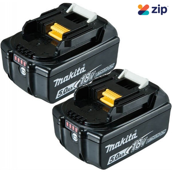 Makita BL1850B-Lx2 - 18V 5.0Ah Li-ion Battery with Charge Indicator Twin Pack 191C12-3