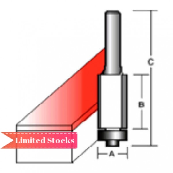 Makita D-15447 - 12.7 mm 1/4" Shaft Flush Trim TCT Router Bit Router Bits