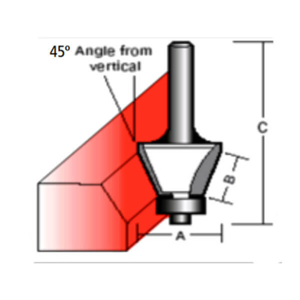 Makita D-15506 - 1/4" Shaft 45º Chamfering Bit (Bearing) Router Bits Makita D-15506 - 1/4" Shaft 45º Chamfering Bit (Bearing) Router Bits