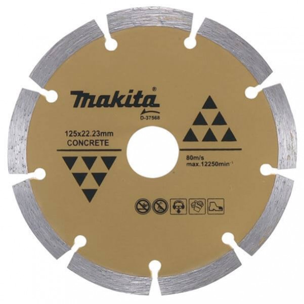 Makita D-37568 - 125 x 22.2mm Segmented Long Life Concrete Wheel Blade Diamond Blades