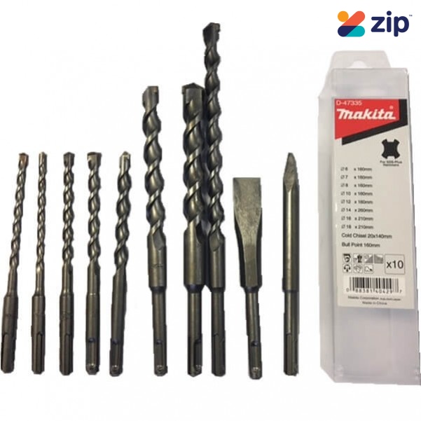 Makita D-47335 - 10 Piece SDS Plus Bit Set