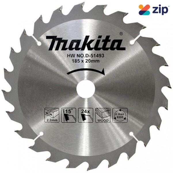 Makita D-51493 – 185mm (7-1/4") 24 Tooth 20mm Bore Economy TCT Saw Blade