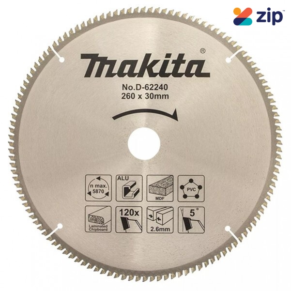 Makita D-62240 – 260 x 30mm 120T Multi-Purpose TCT Saw Blade