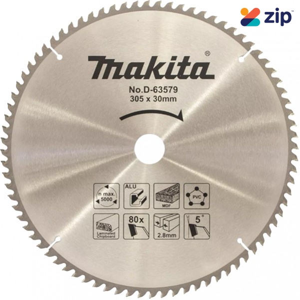Makita D-63579 - 305mm x 30 x 80T Multi Purpose TCT Saw Blade