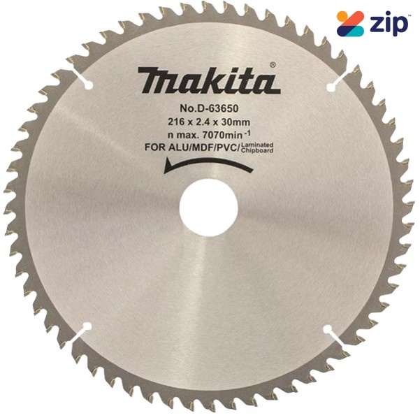 Makita D-63650 - 216mm x 30 x 60T Multi Purpose TCT Saw Blade