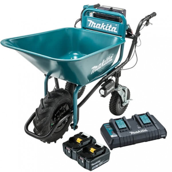 Makita DCU180PT2B - 36V (2 x 18V) 5.0Ah Cordless Brushless Wheelbarrow, Bucket Kit