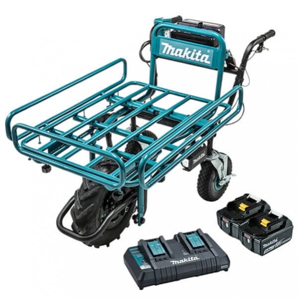 Makita DCU180PT2F - 36V (18V x 2) 5.0Ah Cordless Brushless Wheelbarrow with Pipe Frame 199116-7 Kit