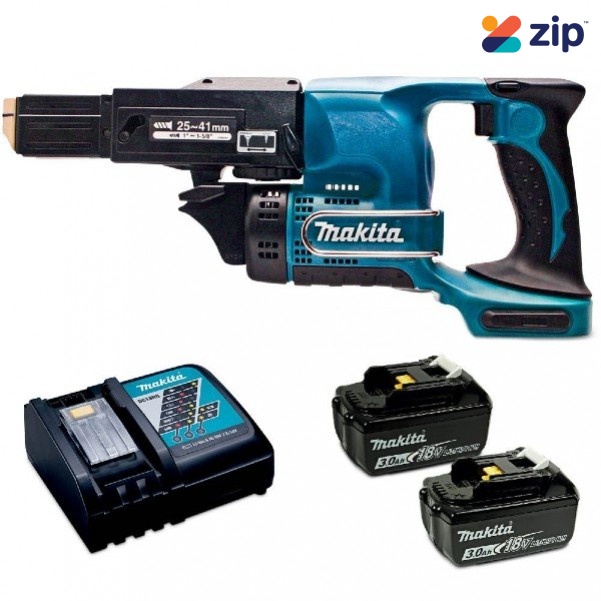 Makita DFR450RFEX - 18V 3.0Ah Cordless Autofeed Screwdriver Kit