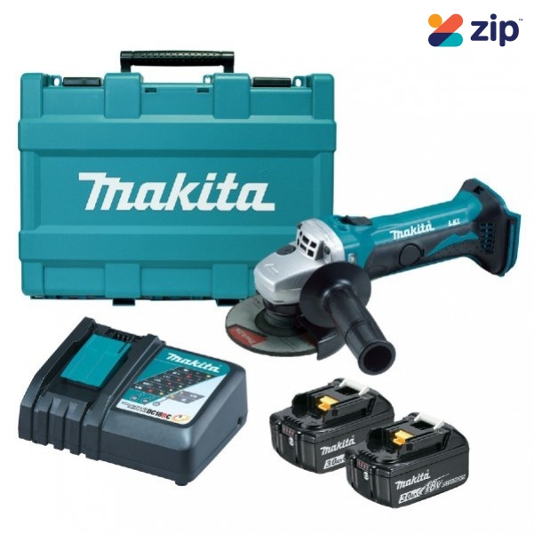 Makita DGA452RFE - 18V 115MM 3.0Ah Cordless Angle Grinder Kit