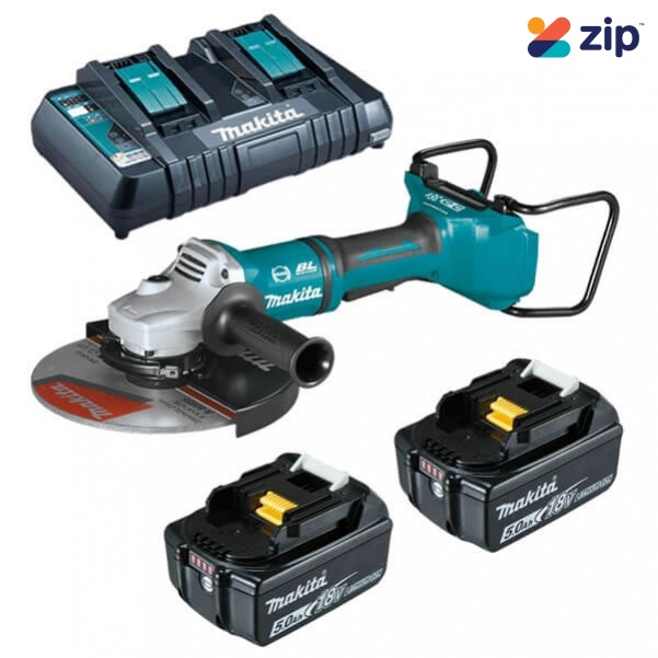 Makita DGA700PTX1 - 36V (2 x 18V) 180mm Cordless Brushless Angle Grinder Kit Cordless Grinders - Angle