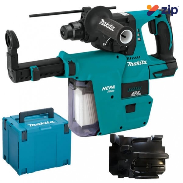 Makita DHR242ZJV - 18V Cordless Brushless Rotary Hammer /w Dust Extraction Attachment Kit