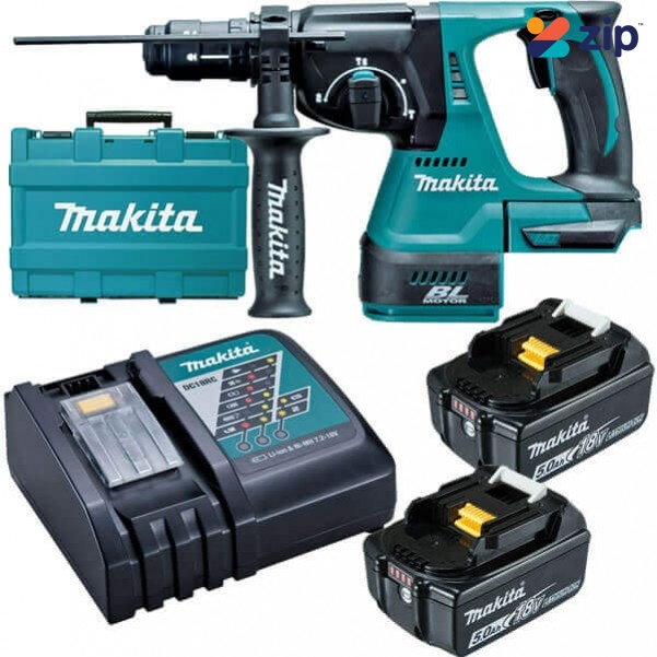 Makita DHR243RTE - 18V Cordless 24mm 5.0Ah Brushless Rotary Hammer Drill Kit