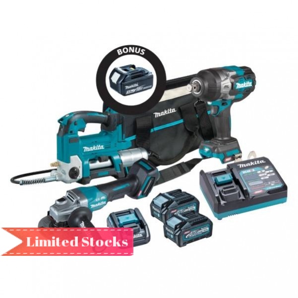 Makita DK0146X1 - 40V Max XGT 4.0Ah Cordless Brushless 3 Piece Combo Kit