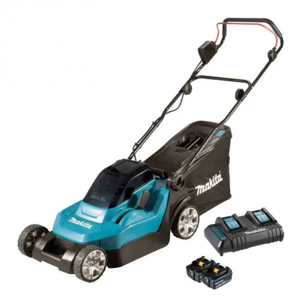 Makita DLM382CT2 - 36V(18Vx2) 5.0Ah Cordless Brushless 380mm (15") Lawn Mower Kit