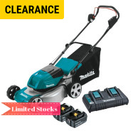 Makita DLM464PT2 - 36V (18Vx2) 460mm (18") 5.0Ah Cordless Brushless Lawn Mower Kit