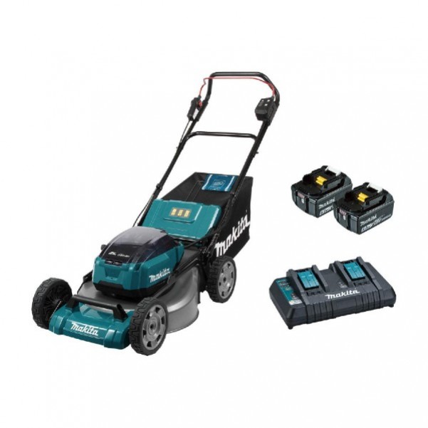 Makita DLM535PG2 - 36V 6.0Ah 534mm 70L Lawn Mower Kit Mowers