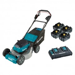 Makita DLM536PT4X -  36V (18Vx2) 5.0Ah 534mm Cordless Brushless Self-Propelled Lawn Mower Kit