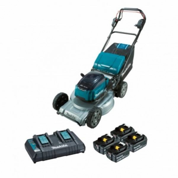 Makita DLM537PG4X - 18V x 2 534mm 21" 4 X 6.0Ah Brushless Self-Propelled Aluminium Deck Lawn Mower Kit Mowers