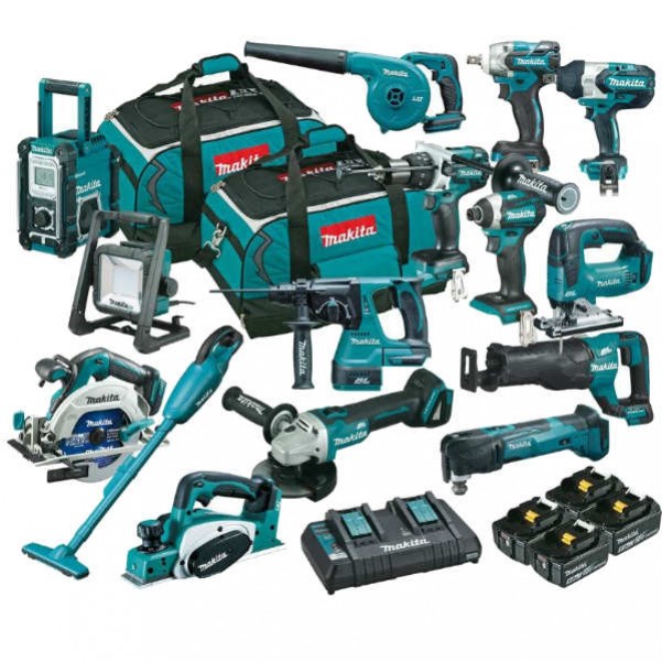 Makita DLX1502PT - 18V 5.0Ah Cordless Brushless 15 Piece Combo Kit