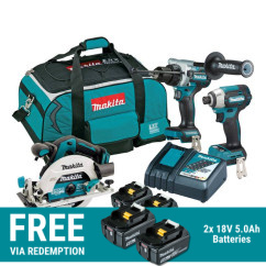 Makita DLX3208TX1 - 18V 5.0Ah LXT Li-ion Cordless Brushless 3pce Combo Kit