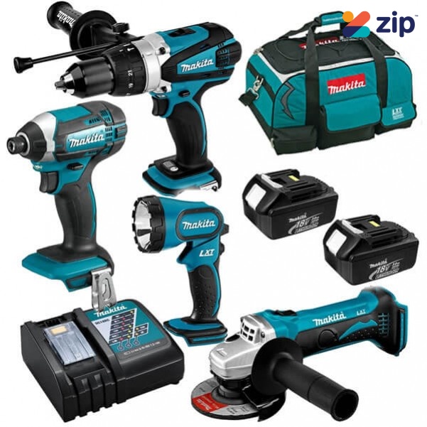 Makita DLX4067 - 18V 3.0Ah Cordless Brushed 4 Piece Combo Kit