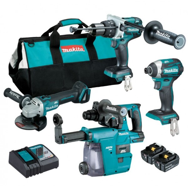 Makita DLX4127TX1 - 18V 5.0Ah Brushless 4 Piece Combo Kit