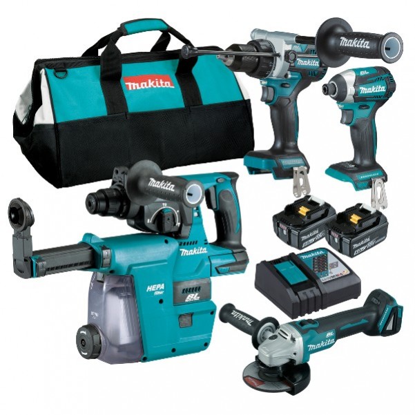 Makita DLX4148TX1 - 18V 5.0Ah Li-Ion Brushless 4 Piece Combo Kit