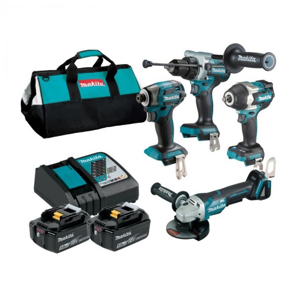 Makita DLX4186TX1 - 18V 5.0Ah Li-ion Cordless Brushless 4pce Combo Kit Combo Kits 18v