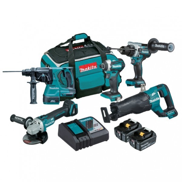 Makita DLX5063TX1 - 18V 5.0Ah Li-Ion Brushless 5 Piece Combo Kit Combo Kits 18v