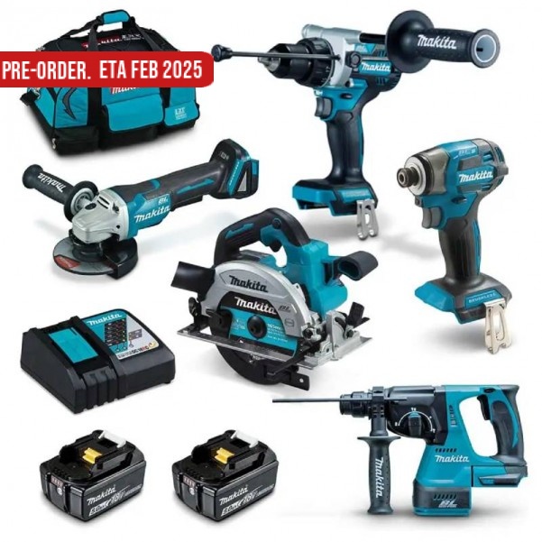 Makita DLX5101TX1 - 18V 5.0Ah Li-Ion Brushless 5 Piece Combo Kit Combo Kits 18v