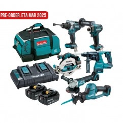 Makita DLX6136TX1 - 18V 5.0Ah Cordless Brushless 6 Piece Combo Kit 