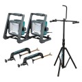 Makita DML805X2 - 18V / 240V 750LM Cordless Two LED Work Lights Kit /w Two Clamps