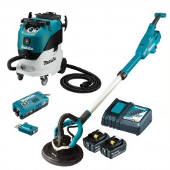 Makita DSL801RT-VC42LX2 -18V Brushless AWS Drywall Sander & L-Class W/D Dust Extraction Combo Kit