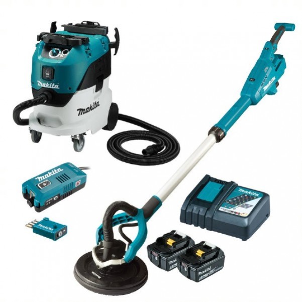 Makita DSL801RT-VC42LX2 -18V Brushless AWS Drywall Sander & L-Class W/D Dust Extraction Combo Kit