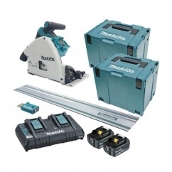 Makita DSP601PT2JUT - 36V (18V x 2) 165mm Cordless Brushless Plunge Cut Saw Kit /w 1.4m Rail