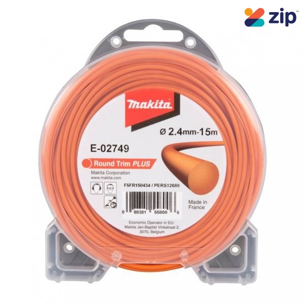 Makita E-02749 - 2.4mm x 15m Round Trim Plus Nylon Line Line Trimmer Accessories